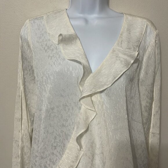 NYDJ Flounce Crossover Blouse Size NWT - Picture 5 of 9